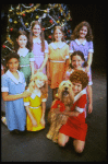 Mary K. Lombardi as Annie w. Sandy (R) and orphans in a scene from the Chicago production of the musical "Annie."