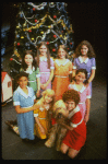 Mary K. Lombardi as Annie w. Sandy (R) and orphans in a scene from the Chicago production of the musical "Annie."