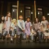Actress Mary K. Lombardi as Annie (4L) w. orphans in a scene from the Chicago production of the musical "Annie."