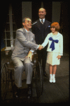 Mary K. Lombardi as Annie, Norwood Smith as Daddy Warbucks and Stephen Everett as FDR in a scene from the Chicago production of the musical "Annie."