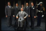 C) Stephen Everett as FDR in a scene from the Chicago production of the musical "Annie."
