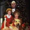 Allison Smith as Annie, Alice Ghostley as Miss Hannigan, John Schuck as Daddy Warbucks w. Sandy in a scene from the Broadway production of the musical "Annie."