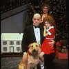 Allison Smith as Annie, Alice Ghostley as Miss Hannigan, John Schuck as Daddy Warbucks w. Sandy in a scene from the Broadway production of the musical "Annie."