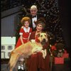 Allison Smith as Annie, Alice Ghostley as Miss Hannigan, John Schuck as Daddy Warbucks w. Sandy in a scene from the Broadway production of the musical "Annie."