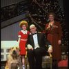 Allison Smith as Annie, Alice Ghostley as Miss Hannigan, John Schuck as Daddy Warbucks w. Sandy in a scene from the Broadway production of the musical "Annie."