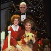 Allison Smith as Annie, Alice Ghostley as Miss Hannigan, John Schuck as Daddy Warbucks w. Sandy in a scene from the Broadway production of the musical "Annie."