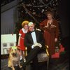 Allison Smith as Annie, Alice Ghostley as Miss Hannigan, John Schuck as Daddy Warbucks w. Sandy in a scene from the Broadway production of the musical "Annie."