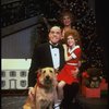 Allison Smith as Annie, Alice Ghostley as Miss Hannigan, John Schuck as Daddy Warbucks w. Sandy in a scene from the Broadway production of the musical "Annie."