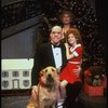 Allison Smith as Annie, Alice Ghostley as Miss Hannigan, John Schuck as Daddy Warbucks w. Sandy in a scene from the Broadway production of the musical "Annie."