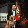 Allison Smith as Annie, Alice Ghostley as Miss Hannigan, John Schuck as Daddy Warbucks w. Sandy in a scene from the Broadway production of the musical "Annie."