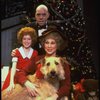 Allison Smith as Annie, Alice Ghostley as Miss Hannigan, John Schuck as Daddy Warbucks w. Sandy in a scene from the Broadway production of the musical "Annie."