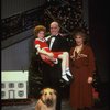 Allison Smith as Annie, Alice Ghostley as Miss Hannigan, John Schuck as Daddy Warbucks w. Sandy in a scene from the Broadway production of the musical "Annie."