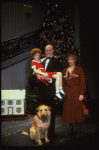 Allison Smith as Annie, Alice Ghostley as Miss Hannigan, John Schuck as Daddy Warbucks w. Sandy in a scene from the Broadway production of the musical "Annie."