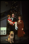 Allison Smith as Annie, Alice Ghostley as Miss Hannigan, John Schuck as Daddy Warbucks w. Sandy in a scene from the Broadway production of the musical "Annie."