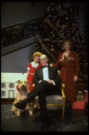 Allison Smith as Annie, Alice Ghostley as Miss Hannigan, John Schuck as Daddy Warbucks w. Sandy in a scene from the Broadway production of the musical "Annie."