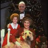 Allison Smith as Annie, Alice Ghostley as Miss Hannigan, John Schuck as Daddy Warbucks w. Sandy in a scene from the Broadway production of the musical "Annie."