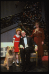 Allison Smith as Annie, Alice Ghostley as Miss Hannigan, John Schuck as Daddy Warbucks w. Sandy in a scene from the Broadway production of the musical "Annie."