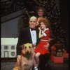 Allison Smith as Annie, Alice Ghostley as Miss Hannigan, John Schuck as Daddy Warbucks w. Sandy in a scene from the Broadway production of the musical "Annie."