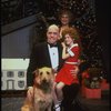 Allison Smith as Annie, Alice Ghostley as Miss Hannigan, John Schuck as Daddy Warbucks w. Sandy in a scene from the Broadway production of the musical "Annie."