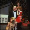 Allison Smith as Annie, Alice Ghostley as Miss Hannigan, John Schuck as Daddy Warbucks w. Sandy in a scene from the Broadway production of the musical "Annie."