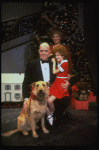 Allison Smith as Annie, Alice Ghostley as Miss Hannigan, John Schuck as Daddy Warbucks w. Sandy in a scene from the Broadway production of the musical "Annie."