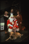 Allison Smith, Alice Ghostley, John Schuck and Mary Bracken Phillips w. Sandy and Santa Claus in a scene from the Broadway production of the musical "Annie."