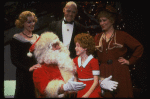Allison Smith, Alice Ghostley, John Schuck and Mary Bracken Phillips w. Santa Claus in a scene from the Broadway production of the musical "Annie."