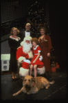 Allison Smith, Alice Ghostley, John Schuck and Mary Bracken Phillips w. Sandy and Santa Claus in a scene from the Broadway production of the musical "Annie."