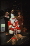 Allison Smith, Alice Ghostley, John Schuck and Mary Bracken Phillips w. Sandy and Santa Claus in a scene from the Broadway production of the musical "Annie."