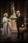 Allison Smith as Annie, John Schuck as Daddy Warbucks and Mary Bracken Phillips as Grace in a scene from the Broadway production of the musical "Annie."