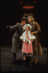 Allison Smith as Annie, John Schuck as Daddy Warbucks and Mary Bracken Phillips as Grace in a scene from the Broadway production of the musical "Annie."