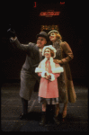 Allison Smith as Annie, John Schuck as Daddy Warbucks and Mary Bracken Phillips as Grace in a scene from the Broadway production of the musical "Annie."