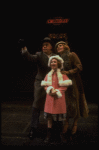 Allison Smith as Annie, John Schuck as Daddy Warbucks and Mary Bracken Phillips as Grace in a scene from the Broadway production of the musical "Annie."