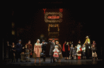 Allison Smith as Annie, John Schuck as Daddy Warbucks and Mary Bracken Phillips as Grace in a scene from the Broadway production of the musical "Annie."