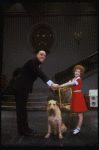 Allison Smith as Annie and John Schuck as Daddy Warbucks w. Sandy in a scene from the Broadway production of the musical "Annie."