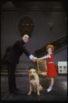 Allison Smith as Annie and John Schuck as Daddy Warbucks w. Sandy in a scene from the Broadway production of the musical "Annie."