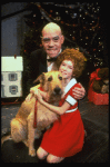 Allison Smith as Annie and John Schuck as Daddy Warbucks w. Sandy in a scene from the Broadway production of the musical "Annie."
