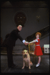 Allison Smith as Annie and John Schuck as Daddy Warbucks w. Sandy in a scene from the Broadway production of the musical "Annie."