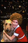 Allison Smith as Annie w. Sandy in a scene from the Broadway production of the musical "Annie."