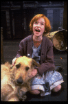 Allison Smith as Annie w. Sandy in a scene from the Broadway production of the musical "Annie."