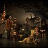 Allison Smith as Annie w. Sandy and Hooverville-ites in a scene from the Broadway production of the musical "Annie."