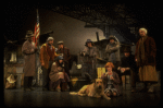 Allison Smith as Annie w. Sandy and Hooverville-ites in a scene from the Broadway production of the musical "Annie."