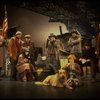 Allison Smith as Annie w. Sandy and Hooverville-ites in a scene from the Broadway production of the musical "Annie."