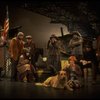 Allison Smith as Annie w. Sandy and Hooverville-ites in a scene from the Broadway production of the musical "Annie."