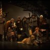 Allison Smith as Annie w. Sandy and Hooverville-ites in a scene from the Broadway production of the musical "Annie."