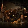 Allison Smith as Annie w. Sandy and Hooverville-ites in a scene from the Broadway production of the musical "Annie."