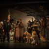 Allison Smith as Annie w. Sandy and Hooverville-ites in a scene from the Broadway production of the musical "Annie."