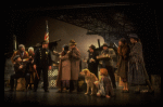 Allison Smith as Annie w. Sandy and Hooverville-ites in a scene from the Broadway production of the musical "Annie."