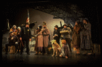 Allison Smith as Annie w. Sandy and Hooverville-ites in a scene from the Broadway production of the musical "Annie."