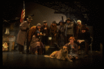 Allison Smith as Annie w. Sandy and Hooverville-ites in a scene from the Broadway production of the musical "Annie."